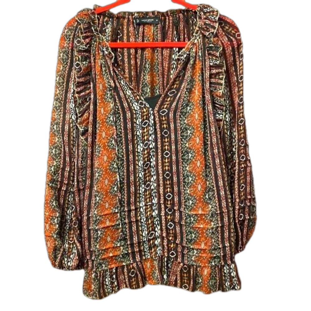 Lucky 🍀 Brand multi color peasant blouse.